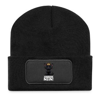 Before you ask No Cat Cats Cat Lover - Recycled Patch Beanie - black - Front