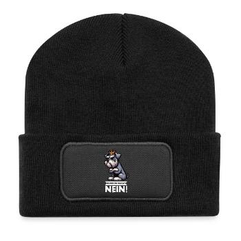 Bevor Du Fragst Nein Schnauzer Riesenschnauzer   - Recycelte Patch Beanie - Schwarz - Vorne