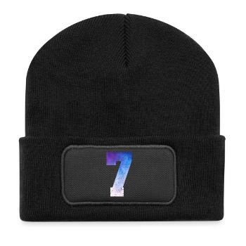 Ausgabe 7 – 7. Jubiläumsgeschenk - Recycelte Patch Beanie - Schwarz - Vorne