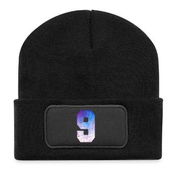 Ausgabe 9 – 9. Jubiläumsgeschenk - Recycelte Patch Beanie - Schwarz - Vorne