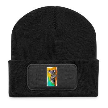 Koala - Recycelte Patch Beanie - Schwarz - Vorne