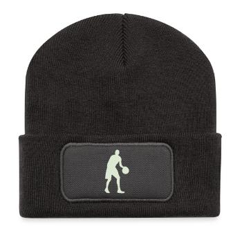 Basketball Silhouette Pastel Green - Recycled Patch Beanie - dark grey - Front
