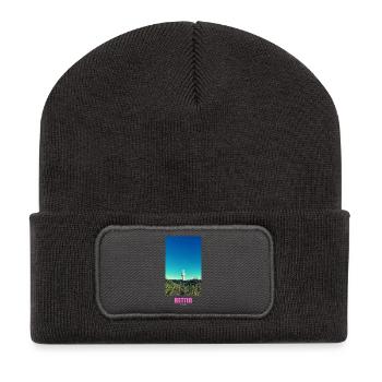 Rettin _Ostsee_Neustadt in Holstein - Recycelte Patch Beanie - Dunkelgrau - Vorne
