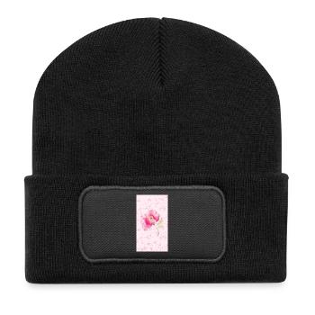 Bouquet de fleurs aquarelles roses - Beanie recyclé à patch - noir - Devant