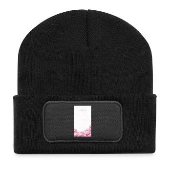 Bouquet de fleurs aquarelles roses - Beanie recyclé à patch - noir - Devant