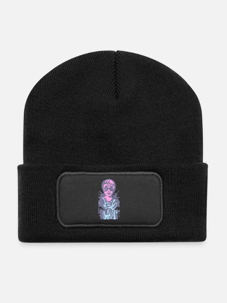 motarde - Beanie recyclé à patch - noir
