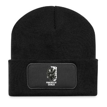 Gorilla Bouldering – Powered by Chalk Saying - Recycled Patch Beanie - black - Front