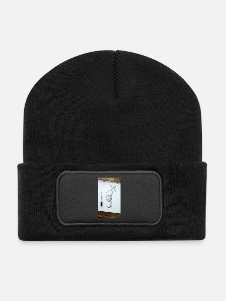 1000140978 - Recycelte Patch Beanie - Schwarz
