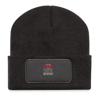 À mon âge, « avoir de la chance » signifie... Humour senior - Beanie recyclé à patch - charbon - Devant