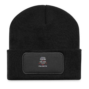 Vêtements de connexion uniques pour les couples en ligne - Beanie recyclé à patch - noir - Devant