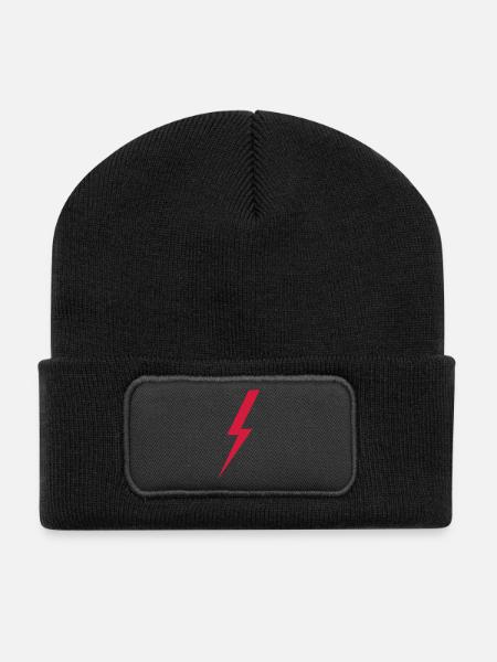 lightning - Recycled Patch Beanie - black
