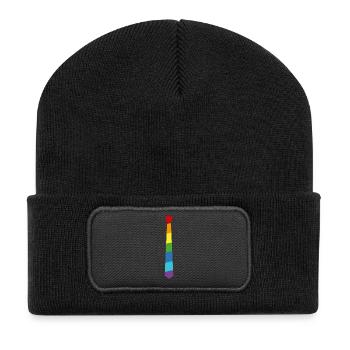 Rainbow Tie - Flag - Flag - Gay Pride - Recycled Patch Beanie - black - Front