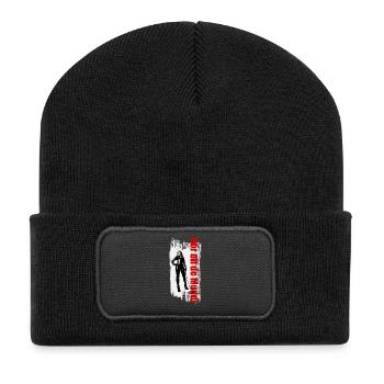 Hör off de Muddi 1 - Recycelte Patch Beanie - Schwarz - Vorne