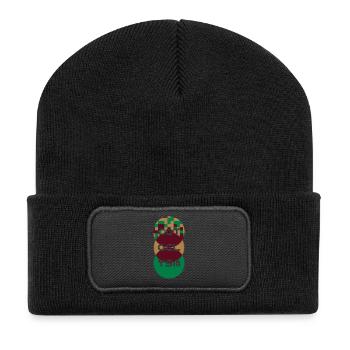 Cataclysm Abstrakt Zahnräder Geschenk Motiv - Recycelte Patch Beanie - Schwarz - Vorne