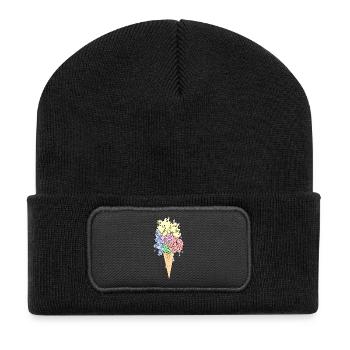 Flower ice cream - Recycled Patch Beanie - black - Front