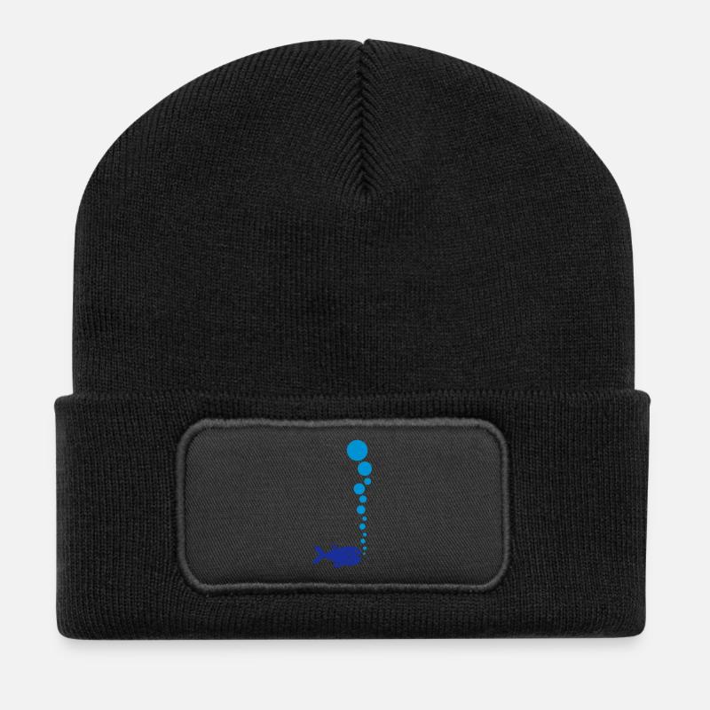 Fish And Bubbles - Beanie recyclé à patch - noir