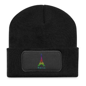 Paris Eiffel Tower - Recycled Patch Beanie - black - Front