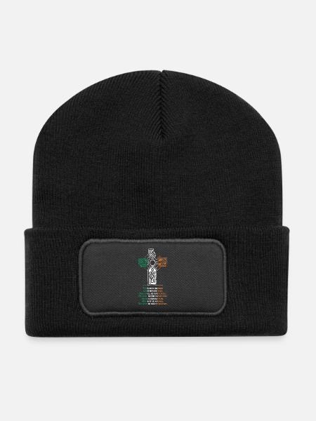 Celtic Cross - Recycled Patch Beanie - black