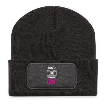 Camera Girl - Beanie recyclé à patch - charbon - Devant