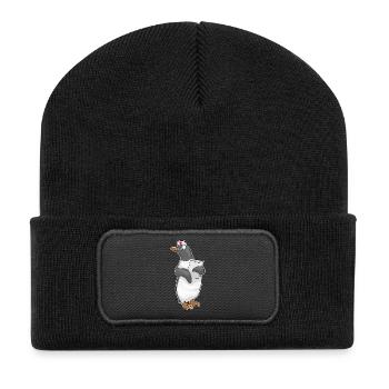 Pinguin Krankenschwester  - Recycelte Patch Beanie - Schwarz - Vorne