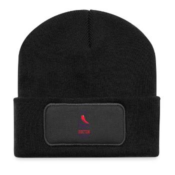ONE CHILI a day keeps the doctor away - Recycelte Patch Beanie - Schwarz - Vorne