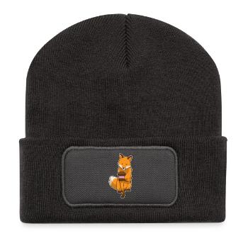 Fuchs Muffin - Recycelte Patch Beanie - Dunkelgrau - Vorne