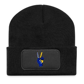 Bosnia Flag Peace Victory Symbol - Recycled Patch Beanie - black - Front