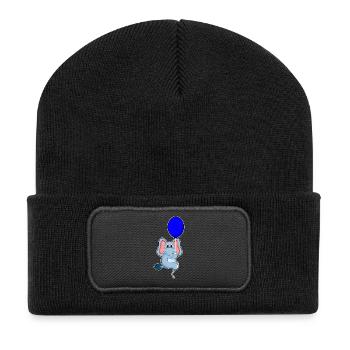 Ballon éléphant - Beanie recyclé à patch - noir - Devant