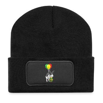 Bunny Easter Balloon - Recycled Patch Beanie - black - Front