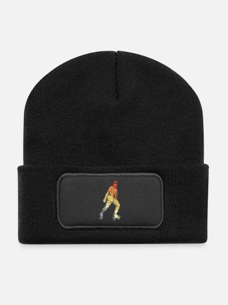 Rollkunstlauf - Recycelte Patch Beanie - Schwarz