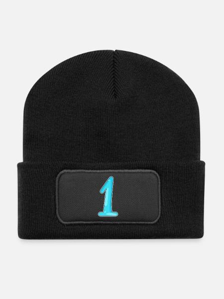 1 - Beanie recyclé à patch - noir
