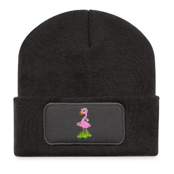 Flamingo Lumberjack Axe - Recycled Patch Beanie - dark grey - Front