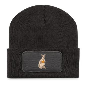 Kangourou Bowling Boule de bowling - Beanie recyclé à patch - charbon - Devant