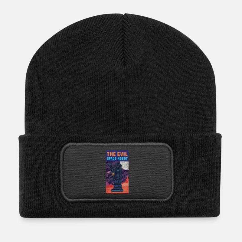 The Martian Space Robot - Recycled Patch Beanie - black