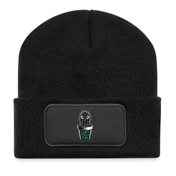 Can't Touch This – Funny Cactus with Saying - Recycled Patch Beanie - black - Front