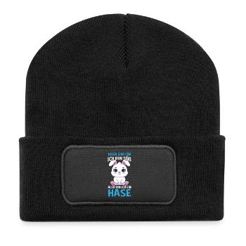 Les lapins sont mignons Je suis mignon donc je suis un lapin - Beanie recyclé à patch - noir - Devant