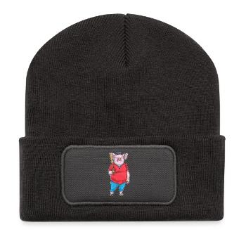 Pig Baseball Baseball Bat - Recycled Patch Beanie - dark grey - Front