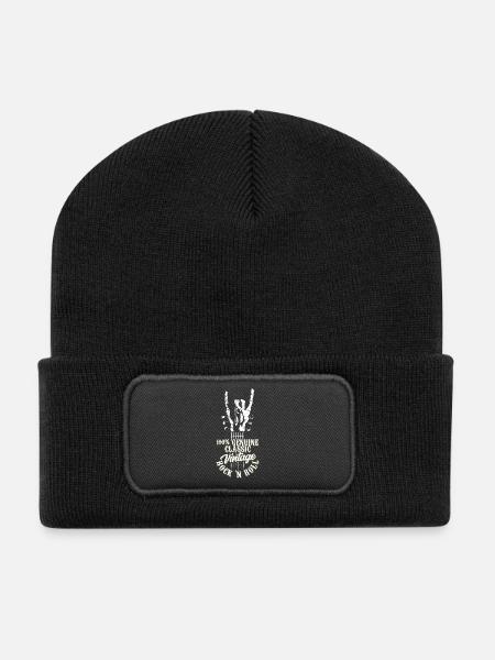 100% Genuine Classic Vintage Rock 'n Roll Music - Recycelte Patch Beanie - Schwarz