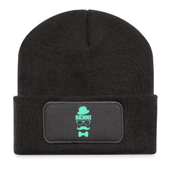 Benni comme prénom - Beanie recyclé à patch - charbon - Devant
