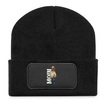 Moin Seehund - Nordsee Fischer Design - Beanie recyclé à patch - noir - Devant