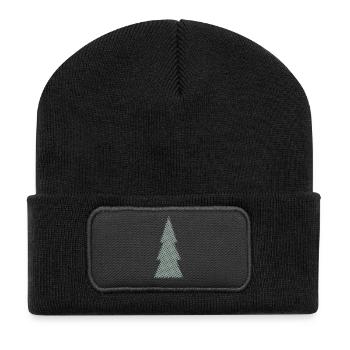 Weihnachtsbaum Pixeldesign tanne - Recycelte Patch Beanie - Schwarz - Vorne