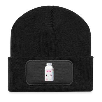 Milk Kawaii - Beanie recyclé à patch - noir - Devant