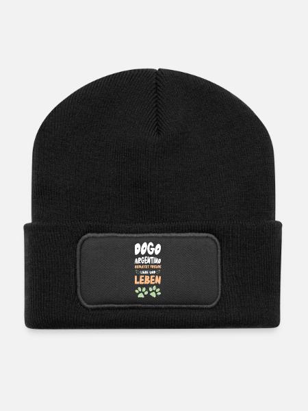 Dogo Argentino Lebensfreude - Recycelte Patch Beanie - Schwarz