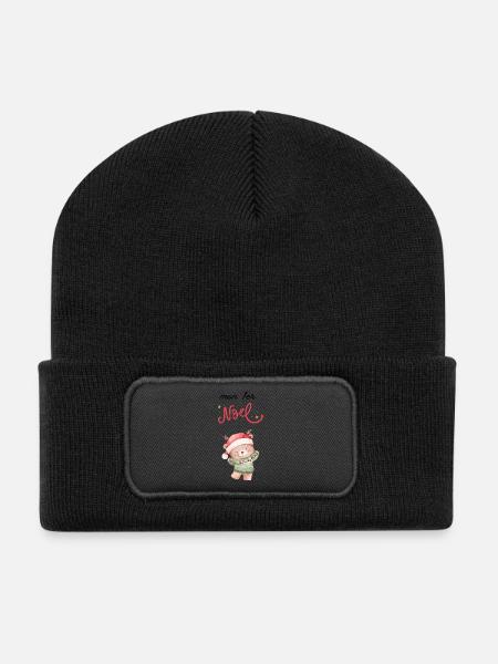 My First Christmas - Recycled Patch Beanie - black