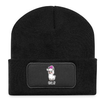 Cute AF Llama Baby or Alpaca - Recycled Patch Beanie - black - Front