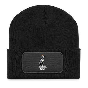 Avant de demander à un grand dogue grand dogue propriétaire de dogue allemand - Beanie recyclé à patch - noir - Devant