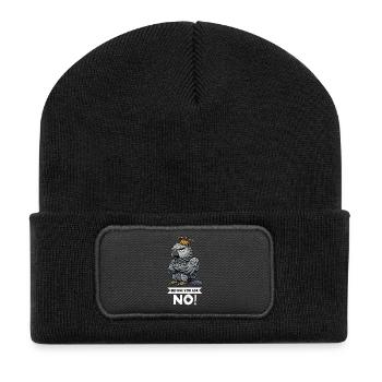 Before You Ask Graupapagei Papagei Papageienhalter - Recycelte Patch Beanie - Schwarz - Vorne