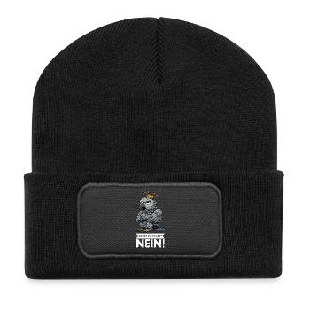 Bevor Du Fragst Nein Graupapagei Papagei Papageien - Recycelte Patch Beanie - Schwarz - Vorne