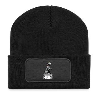 Avant que vous ne demandiez Pas de chien de loup irlandais Wolfhound - Beanie recyclé à patch - noir - Devant