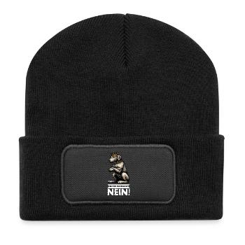 Avant que vous ne demandiez Pas de chien de loup irlandais Wolfhound - Beanie recyclé à patch - noir - Devant